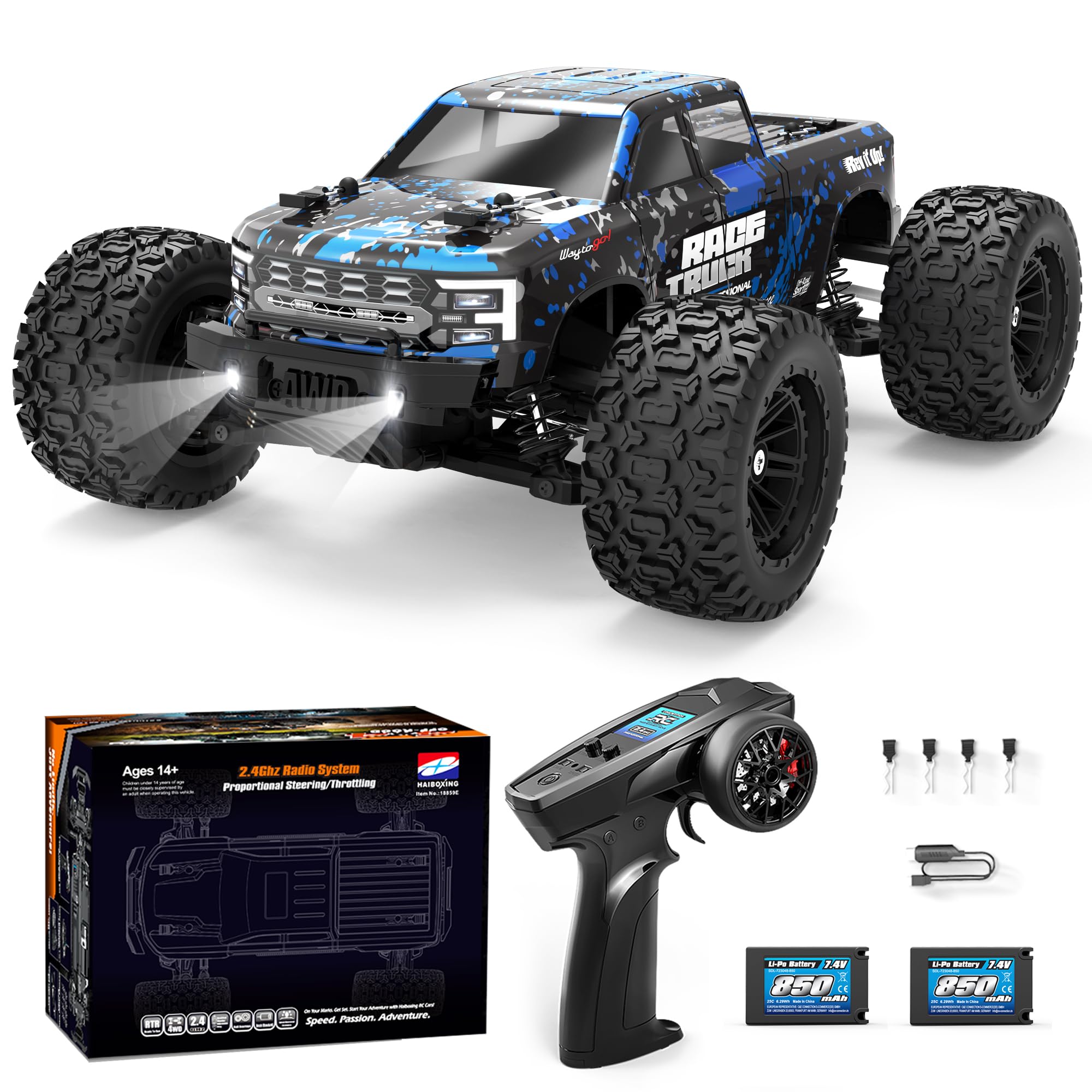 HAIBOXING RC Cars 1/18 Scale 4WD Off-Road Monster Trucks with 36+